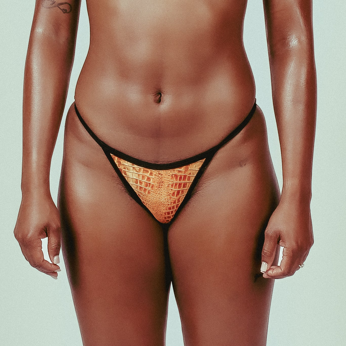 crocodile print bikini bottom